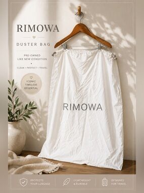 RIMOWA White Drawstring Luggage Dust Bag Travel Storage Cover 26” x 32”